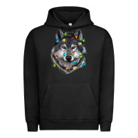 Pigment Black Christmas with wolf Urban Hoodie - RanaPortraitStore