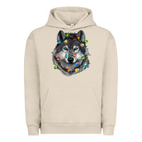 Pigment French Oak Christmas with wolf Urban Hoodie - RanaPortraitStore
