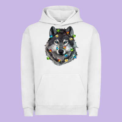 Christmas With Wolf Urban Hoodie Designed By Ranaportraitstore