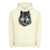 Pigment Pistachio Christmas with wolf Urban Hoodie - RanaPortraitStore