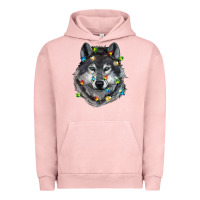 Pigment Salmon Christmas with wolf Urban Hoodie - RanaPortraitStore