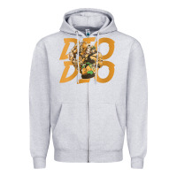 Heather Grey jojo bizarre Zipper Hoodie - DesigneFamous