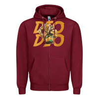 Burgundy jojo bizarre Zipper Hoodie - DesigneFamous