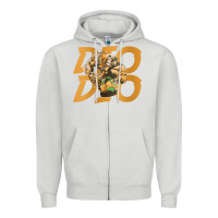 Dove Grey jojo bizarre Zipper Hoodie - DesigneFamous