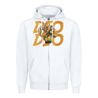 White jojo bizarre Zipper Hoodie - DesigneFamous