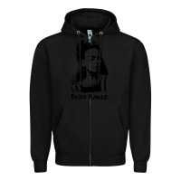 Black frida kahlo Zipper Hoodie - DesigneFamous