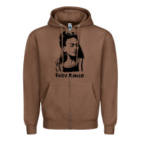 Chestnut frida kahlo Zipper Hoodie - DesigneFamous