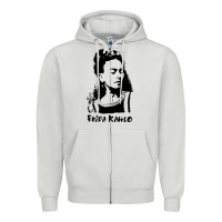 Dove Grey frida kahlo Zipper Hoodie - DesigneFamous