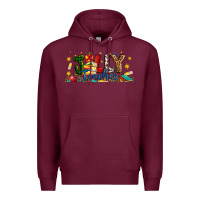 Burgundy Christmas Jolly Teacher Premium Hoodie - Artiststas