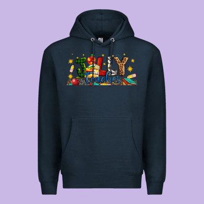 Christmas Jolly Teacher Premium Hoodie Designed By Artiststas