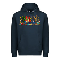 Navy Christmas Jolly Teacher Premium Hoodie - Artiststas
