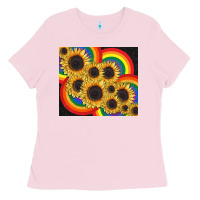 Bubblegum Pink Pride sunflower tumbler Ladies Tee - FaDigitalArtStudio