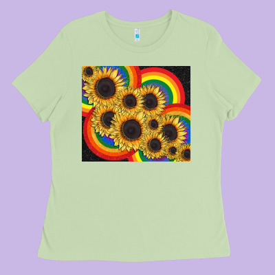 Pride Sunflower Tumbler Ladies Tee Designed By Fadigitalartstudio