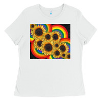 White Pride sunflower tumbler Ladies Tee - FaDigitalArtStudio
