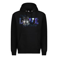 Black for the love of the wolves Premium Hoodie - RanaPortraitStore