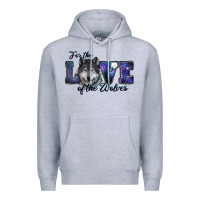 Heather Grey for the love of the wolves Premium Hoodie - RanaPortraitStore