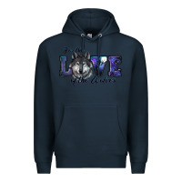 Navy for the love of the wolves Premium Hoodie - RanaPortraitStore