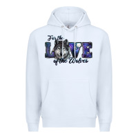 White for the love of the wolves Premium Hoodie - RanaPortraitStore