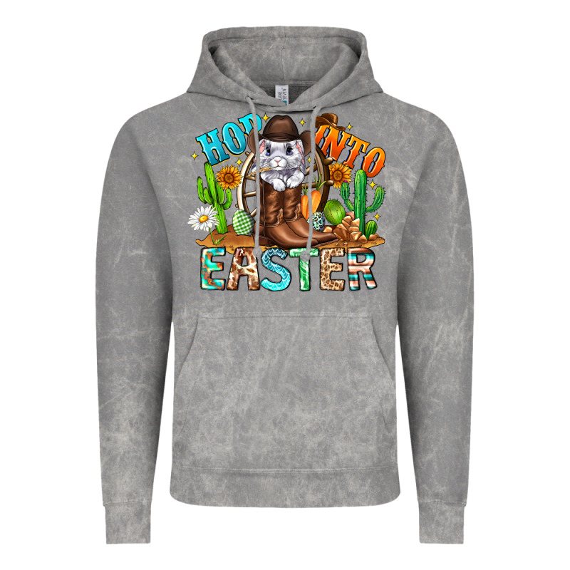 Hop Into Easter Bunny Western Vintage Hoodie by CowhideDigitalArt | Teevron