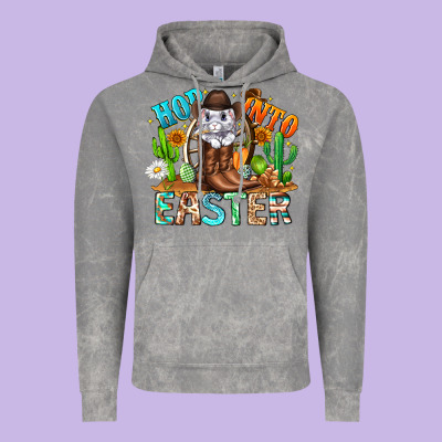 Hop Into Easter Bunny Western Vintage Hoodie Designed By Cowhidedigitalart