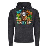 Vintage Black Hop Into Easter Bunny Western Vintage Hoodie - CowhideDigitalArt