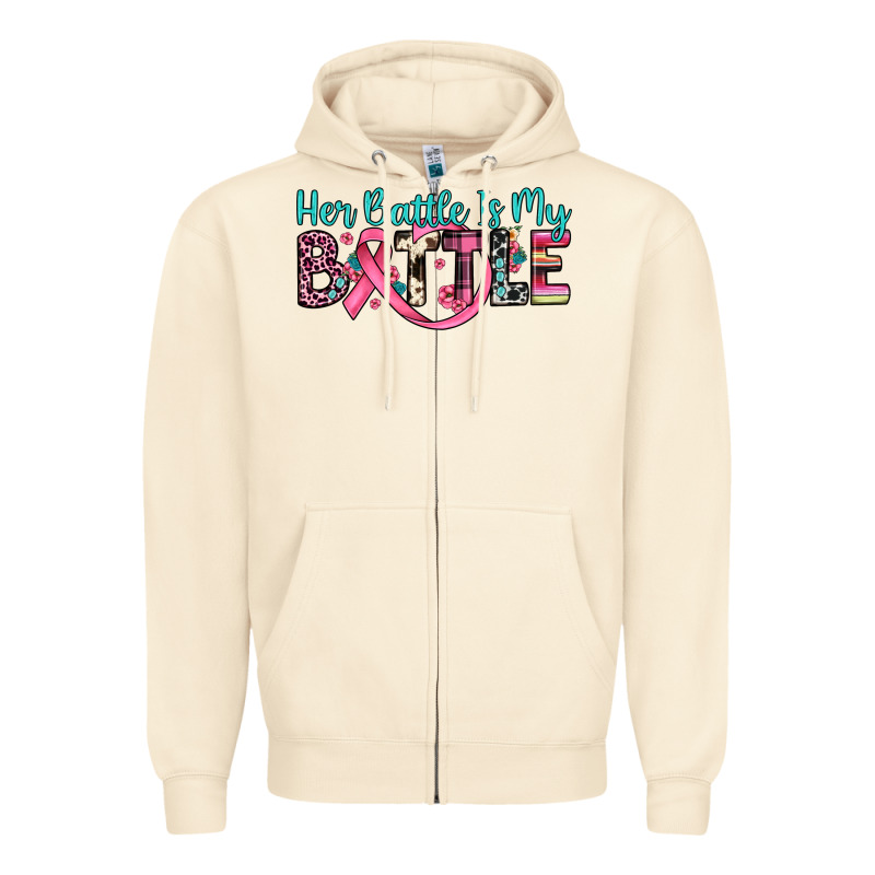 Her Battle Is My Battle Zipper Hoodie by JahusDesignShop | Teevron