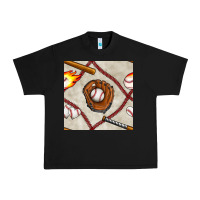 Black baseball glove and bat seamless pattern Urban Heavy Tee - BundleAndBundleShop