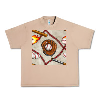 Burro baseball glove and bat seamless pattern Urban Heavy Tee - BundleAndBundleShop