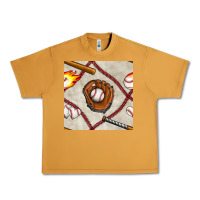Peanut Butter baseball glove and bat seamless pattern Urban Heavy Tee - BundleAndBundleShop