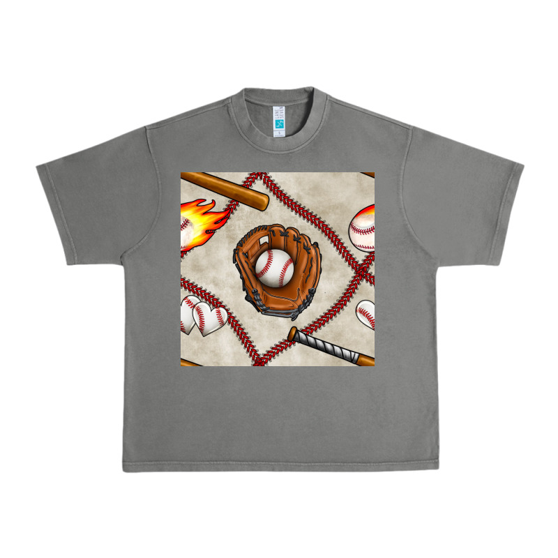 Baseball Glove And Bat Seamless Pattern Urban Heavy Tee by BundleAndBundleShop | Teevron