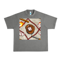 Tornado baseball glove and bat seamless pattern Urban Heavy Tee - BundleAndBundleShop