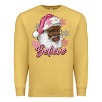 Antique Gold pink christmas african american santa believe Premium Sweatshirt - RanaPortraitStore