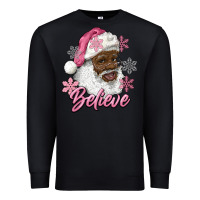 Black pink christmas african american santa believe Premium Sweatshirt - RanaPortraitStore