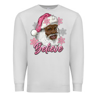 Dove Grey pink christmas african american santa believe Premium Sweatshirt - RanaPortraitStore