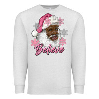 Oatmeal Heather pink christmas african american santa believe Premium Sweatshirt - RanaPortraitStore