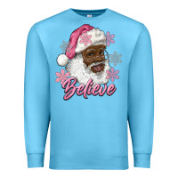 Ocean Blue pink christmas african american santa believe Premium Sweatshirt - RanaPortraitStore