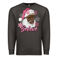 Smoke pink christmas african american santa believe Premium Sweatshirt - RanaPortraitStore