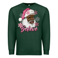 Sports Green pink christmas african american santa believe Premium Sweatshirt - RanaPortraitStore