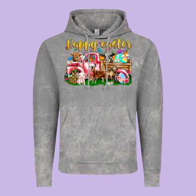 Happy Easter Animal Car Vintage Hoodie Designed By Cowhidedigitalart