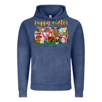 Vintage Denim Happy Easter Animal Car Vintage Hoodie - CowhideDigitalArt