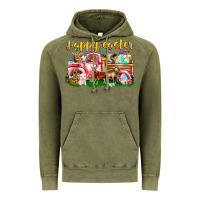 Vintage Olive Happy Easter Animal Car Vintage Hoodie - CowhideDigitalArt