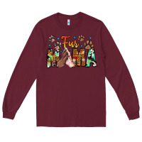 Burgundy fur mama Long Sleeve Tee - CowhideDigitalArt