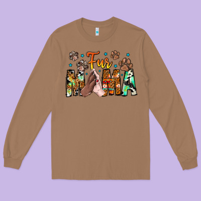 Fur Mama Long Sleeve Tee Designed By Cowhidedigitalart