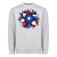 Heather Grey sunflower texas flag 2 Heavyweight Sweatshirt - JahusDesignShop