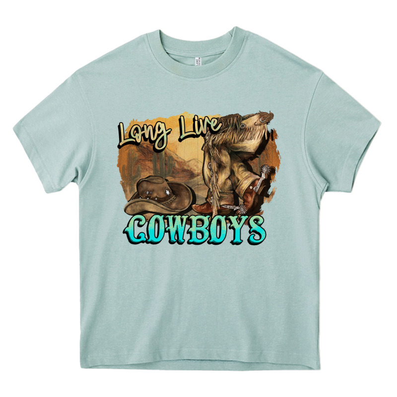 Long Live Cowboys Boots Hat Heavy Core Tee by HowdyJamesFarm | Teevron