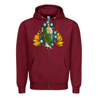 Burgundy san judas gemstone sunflower Zipper Hoodie - JahusDesignShop