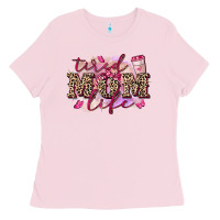 Bubblegum Pink Tired mom life Ladies Tee - FaDigitalArtStudio