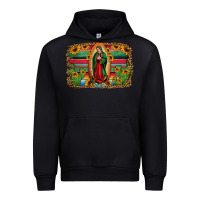 Black lady of guadalupe serape background Urban Hoodie - Jasminsmagicworld