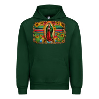 Forest Green lady of guadalupe serape background Urban Hoodie - Jasminsmagicworld