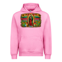 Fuchsia Pink lady of guadalupe serape background Urban Hoodie - Jasminsmagicworld